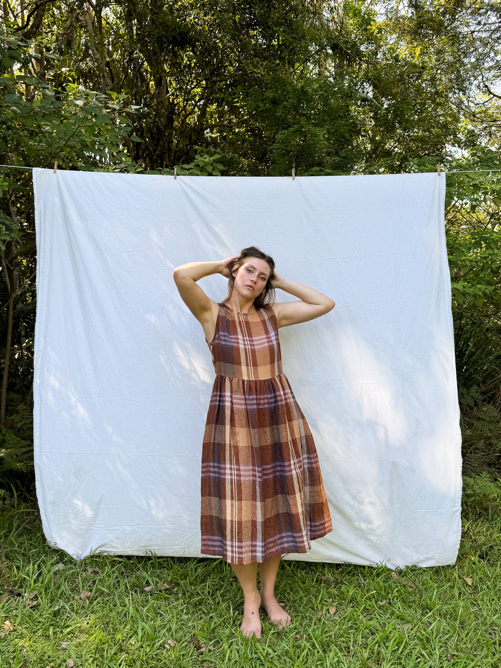 Banksia Dress | Rust Check *PREORDER*