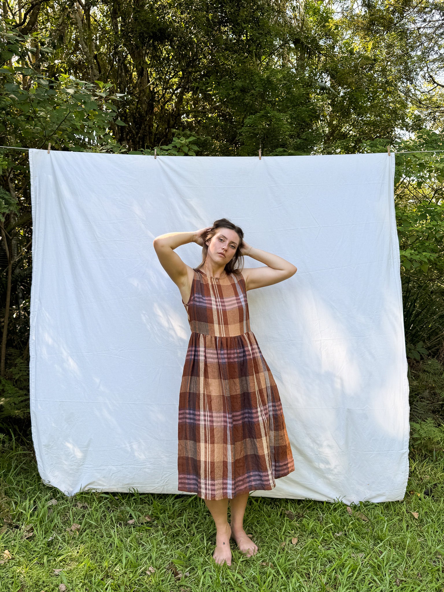 Banksia Dress | Rust Check *PREORDER*