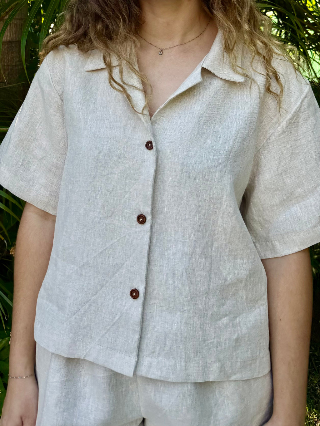 Boxy Button-up Shirt | Sand